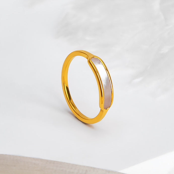 Wholesale colorfast gold stainless steel titanium steel shell rings - wallojewerly 