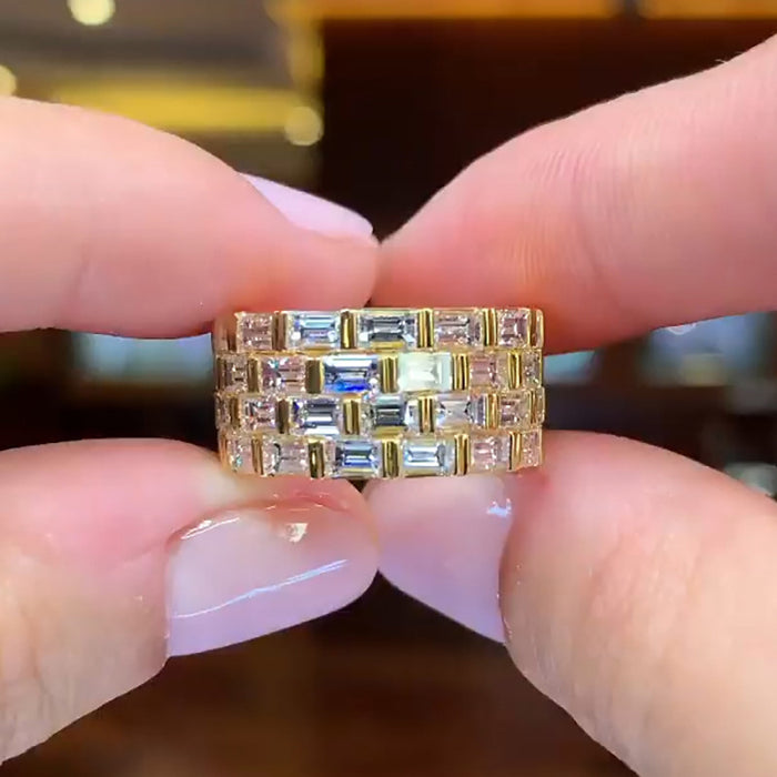 Geometric style ring fashionable temperament wide version ring - wallojewerly 