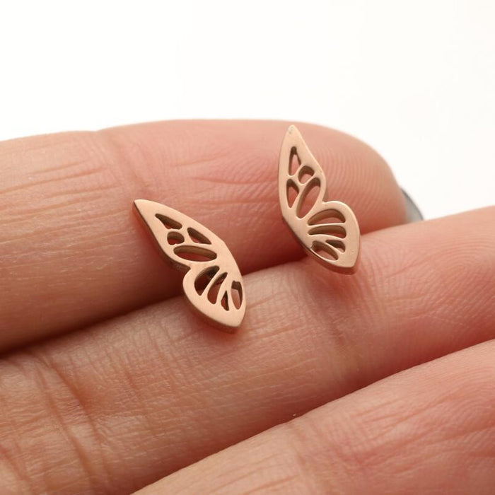 Butterfly wing earrings, Amazon new girls cute spring and summer love pattern personality earrings wholesale