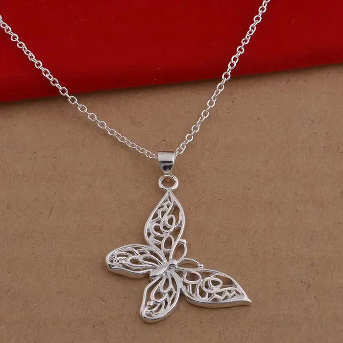 Hollow butterfly pendant for women, elegant clavicle necklace