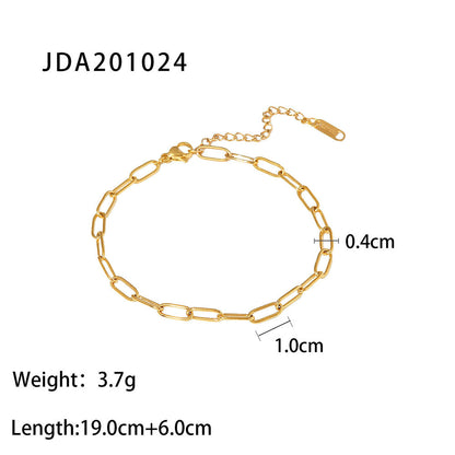 18K Gold Plated Cross Pendant Anklet - Fine Vintage Stainless Steel Jewelry for Women