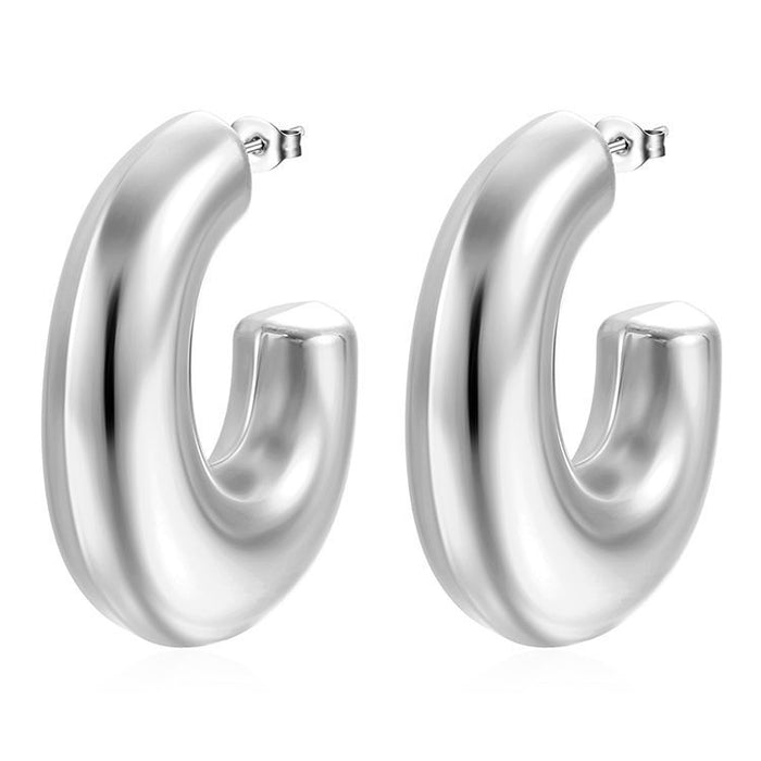 Fashionable Big G hollow earrings, 18K stainless steel light luxury style all-match earrings