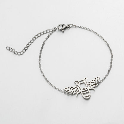 Hollow origami bee bracelets, spring stainless steel cicada bracelets European and American foreign trade accessories