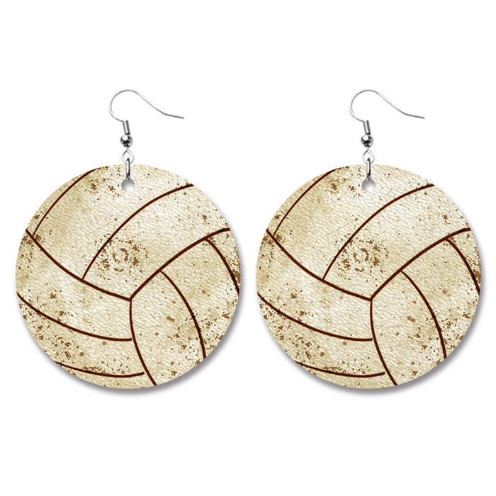 New Football and Leopard Print Earrings with Velvet and Leather Elements