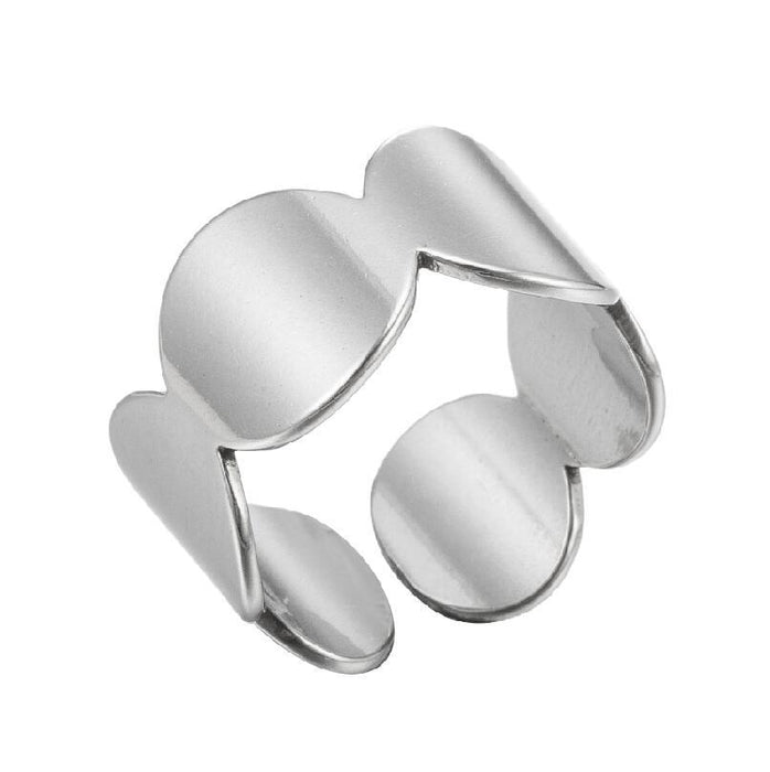 Geometric round rings, wholesale of simple and cold wide stainless steel rings