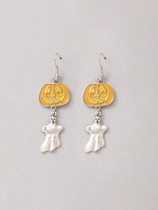 Halloween horror skull oil drip earrings