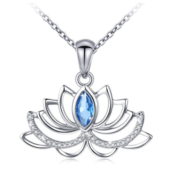 Hollow lotus necklace light luxury style necklace