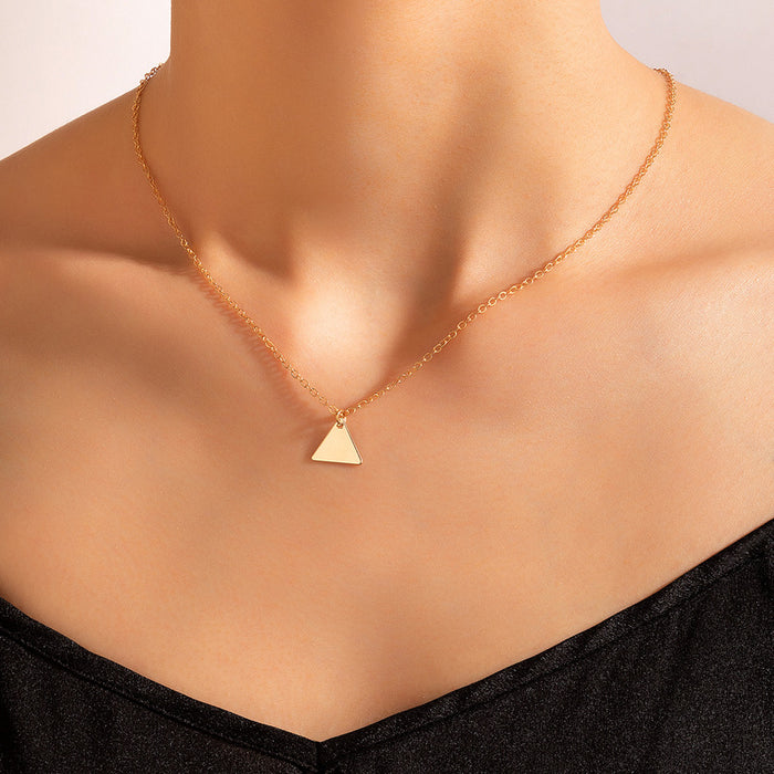 Geometric Chain Necklace - Minimalist Hip-Hop Style with Simple Line Design