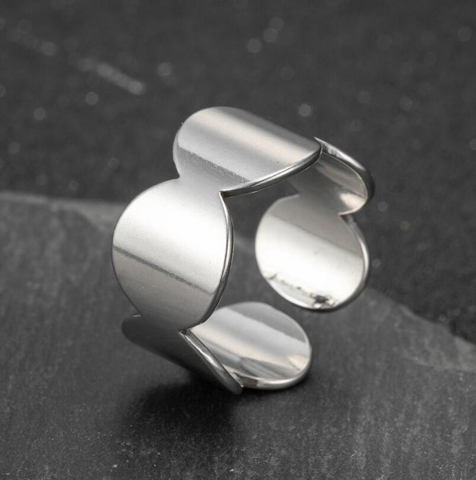 Geometric round rings, wholesale of simple and cold wide stainless steel rings