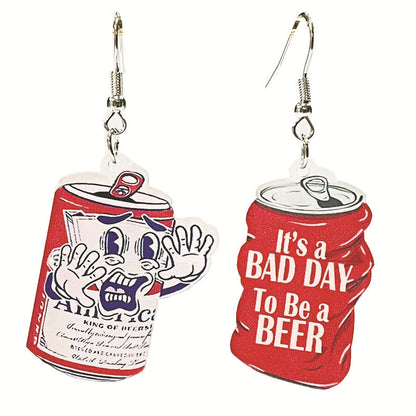 Beer Ice Beer Transparent Water Drop Acrylic Earrings - wallojewerly 