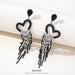 Vintage Long Tassel Earrings - S925 Silver Zircon Butterfly Dangle Earrings for Women - wallojewerly 