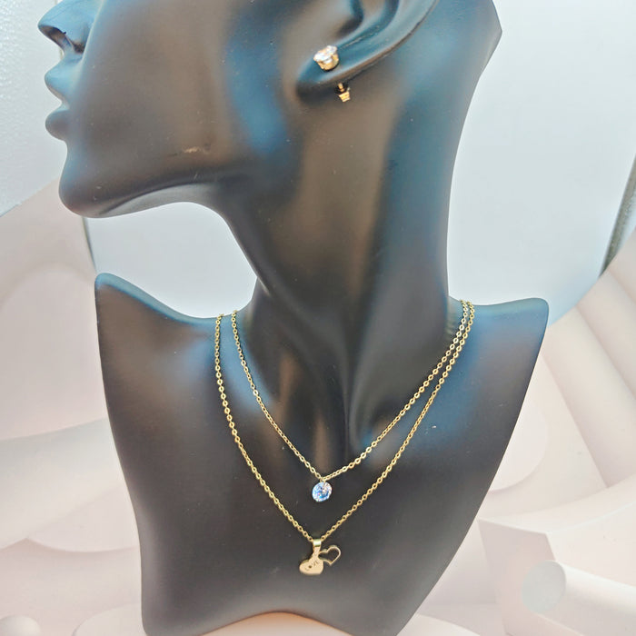 Pendientes de plata con forma de corazón de acero inoxidable y acero de titanio al por mayor
