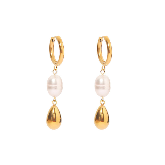 18K Gold Plated Earrings - Simple Western Style Non-Fading Jewelry