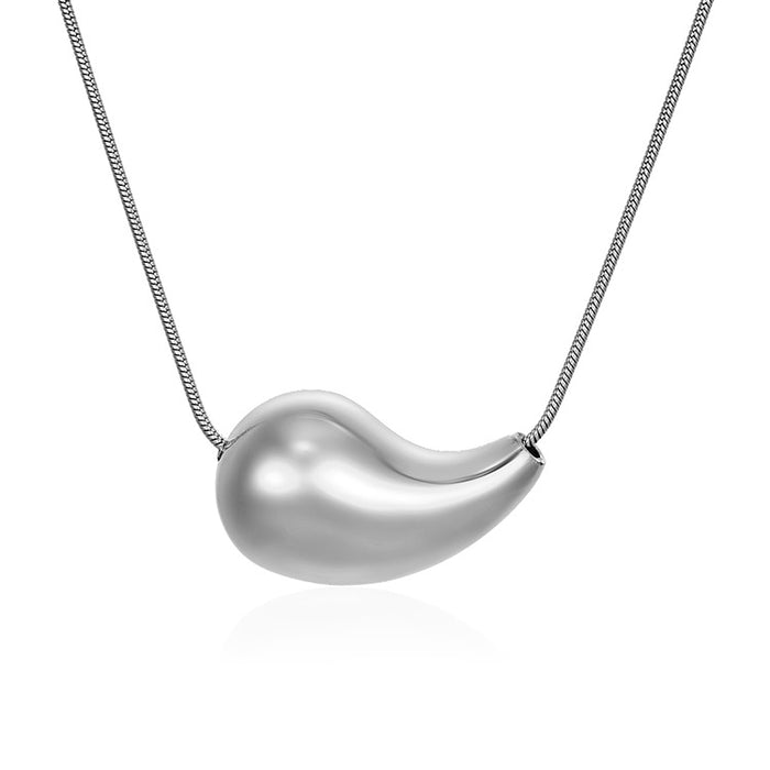 Hollow water drop pendant necklace, European and American light luxury stainless steel jewelry