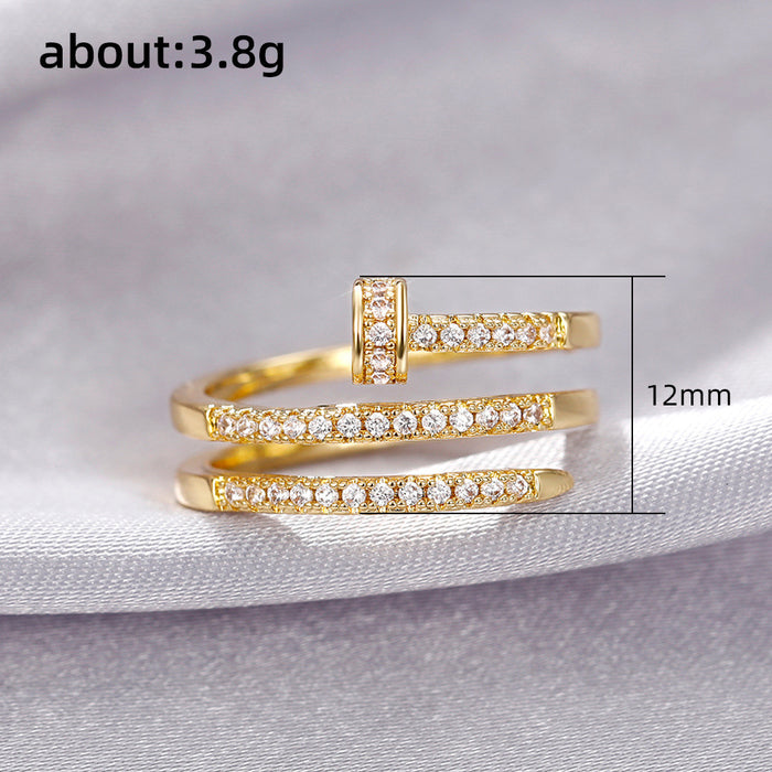 Spiral multi-layer nail ring trendy niche design versatile index finger