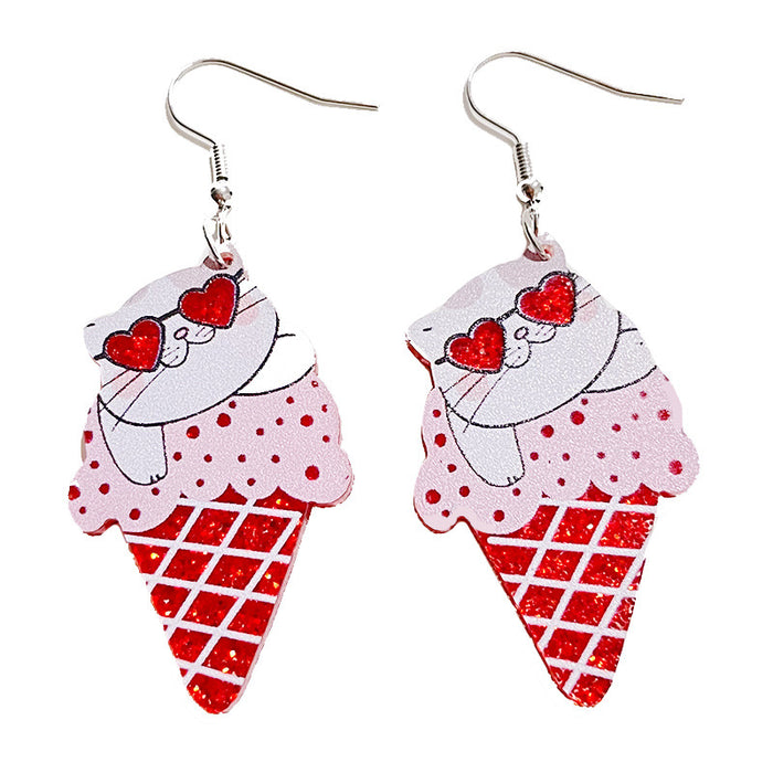 Christmas red little man acrylic earrings