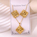 Wholesale 304 stainless steel hydraulic gold-plated earrings and necklace sets - wallojewerly 