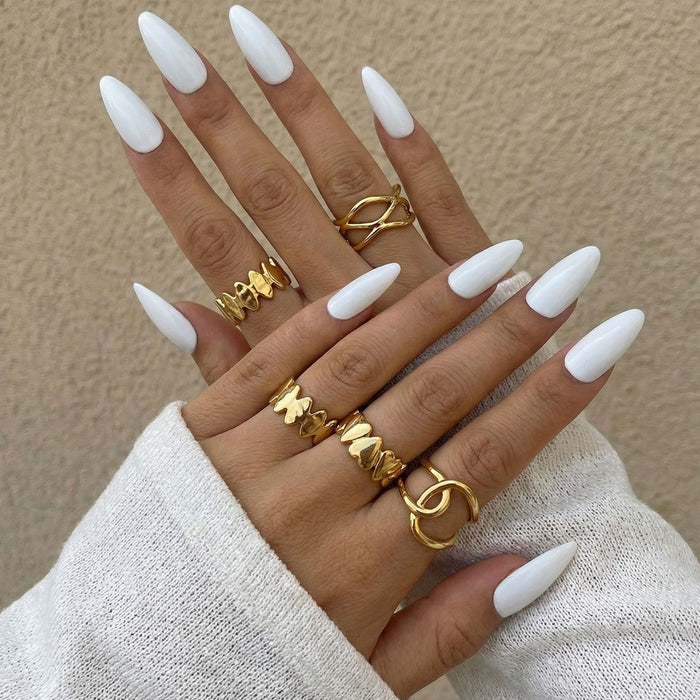 Wholesale 18K gold stainless steel irregular opening rings with furnace vacuum insulation