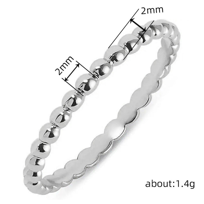 Round bead ring for women, high-end luck bead plain ring, simple stacking index finger ring