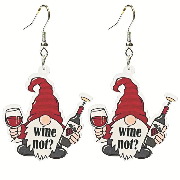 Acrylic wine glass earrings