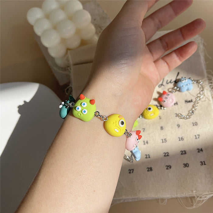 Rainbow Candy Bear Jelly Color Bracelet Hip-Hop Disco Style