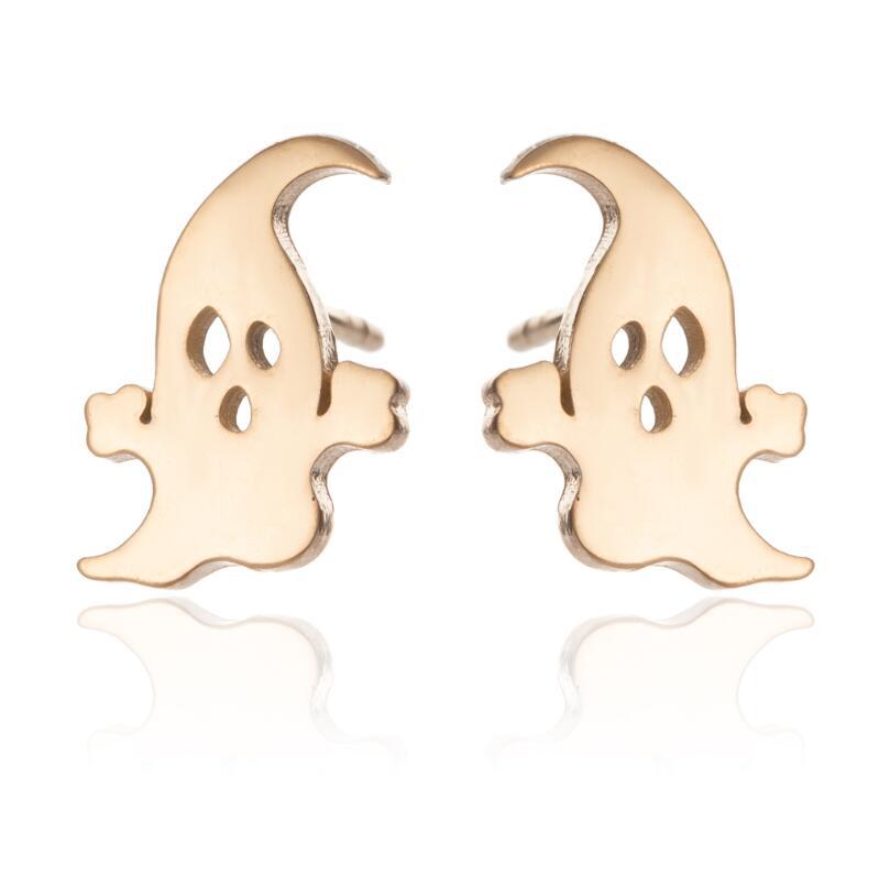 Ghost Stainless Steel Stud Earrings - Cute and Spooky Halloween Party Jewelry