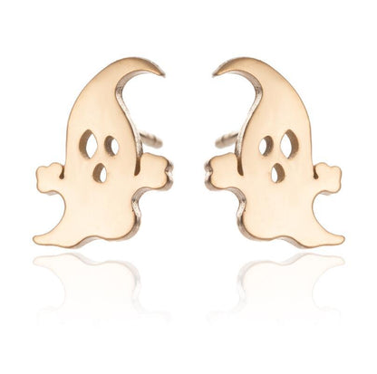 Ghost Stainless Steel Stud Earrings - Cute and Spooky Halloween Party Jewelry