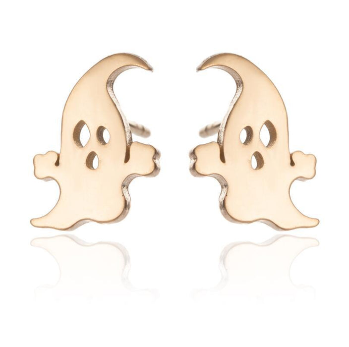 Ghost Stainless Steel Stud Earrings - Cute and Spooky Halloween Party Jewelry