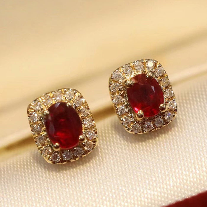 Colored zircon earrings