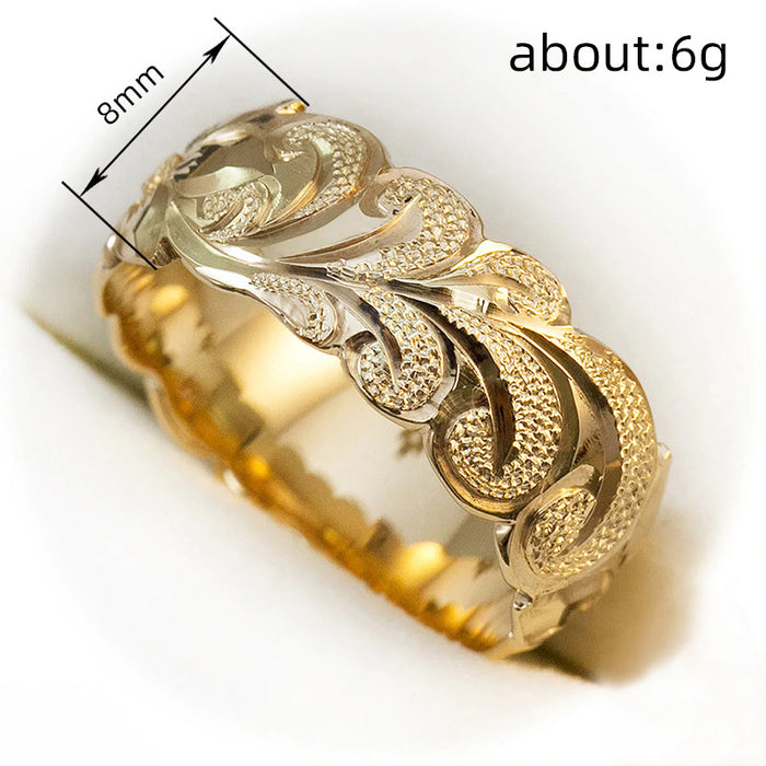 Zircon flower men's retro textured index finger ring niche