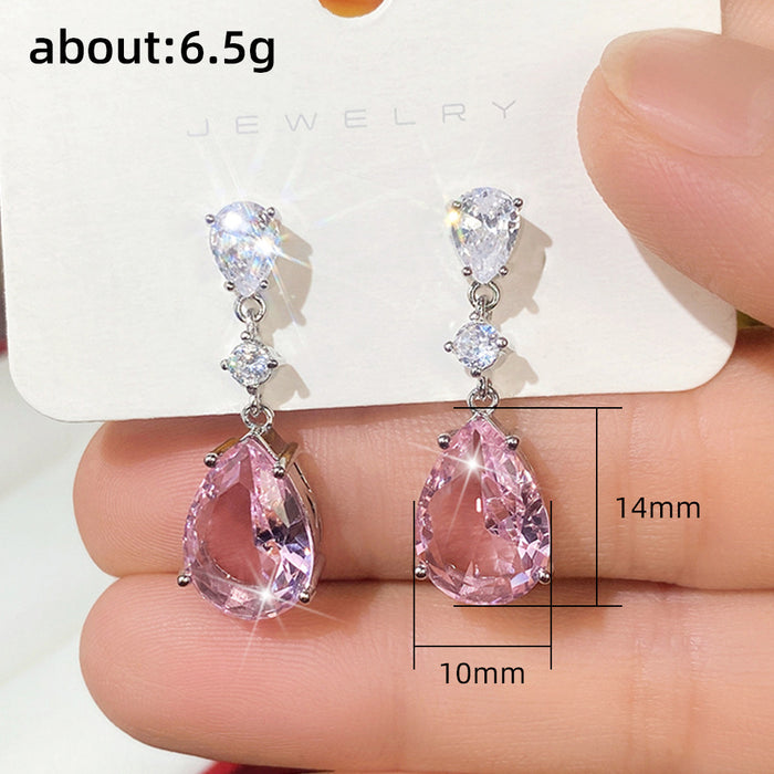 Diamond zircon personalized earrings