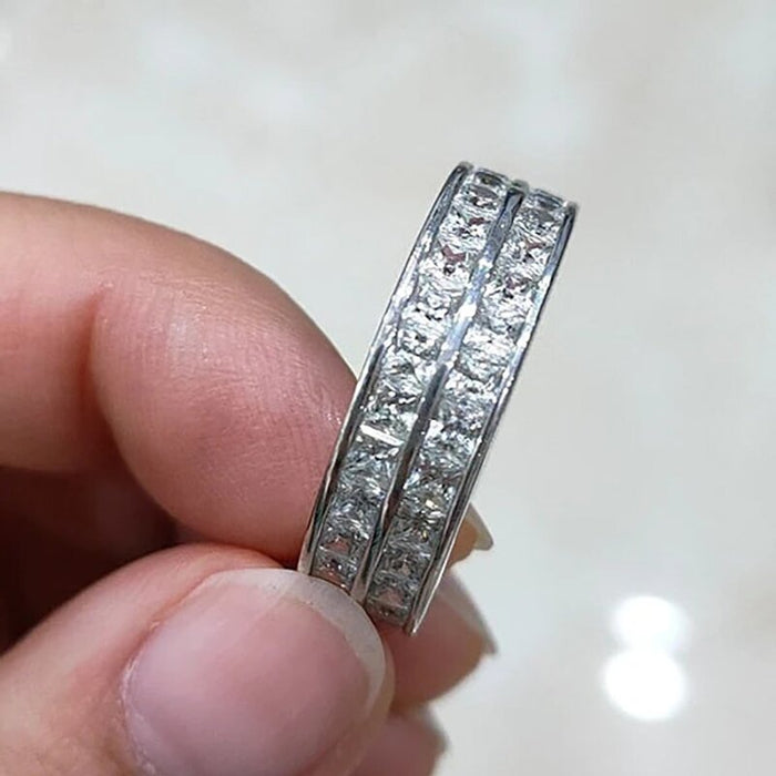 Starry sky couple ring full of diamond micro-inlaid design index finger female ring