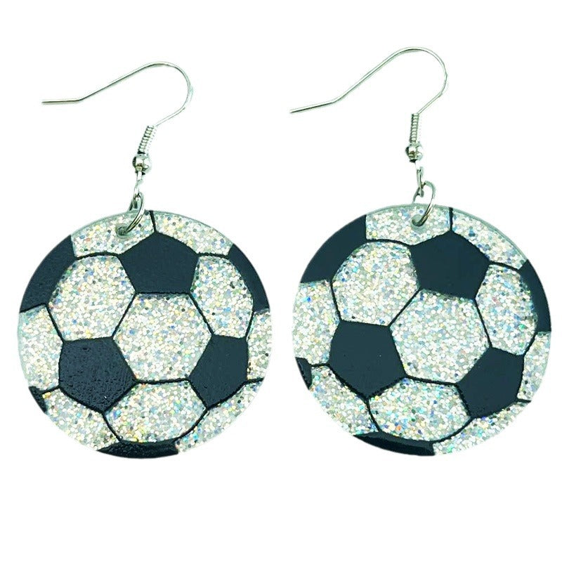 Simple acrylic rugby earrings - wallojewerly 