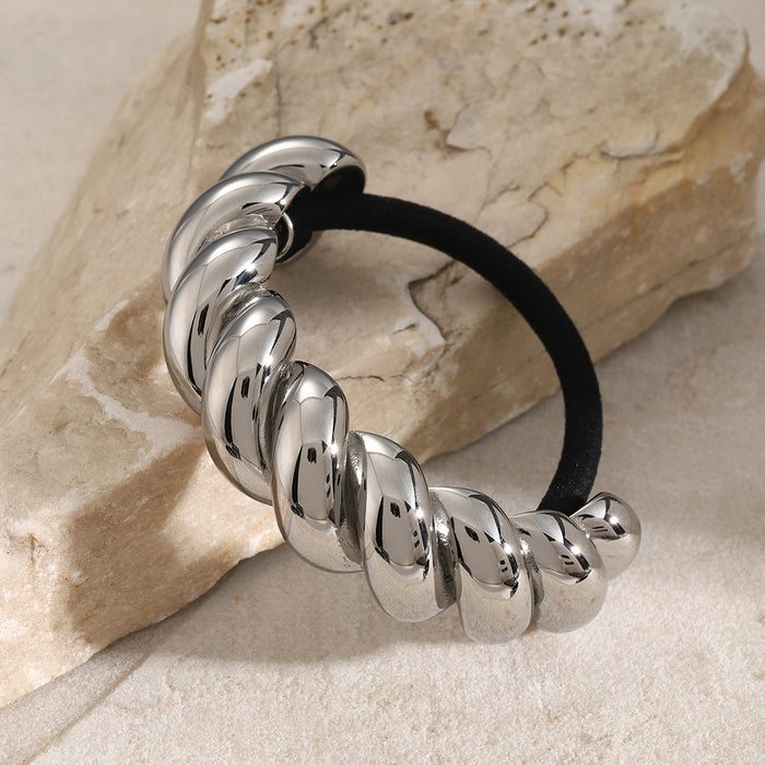 Stainless Steel Hair Tie - High-End Metal Elastic Band for Ponytails