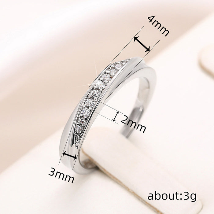 Light luxury micro-inlaid couple rings ladies niche fashion rings