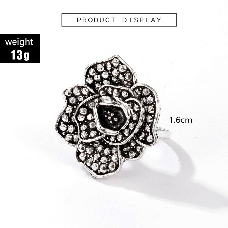 Vintage Rose Flower Rings - Valentine's Day Gift - 7pcs Set