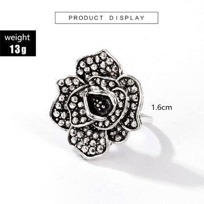 Vintage Rose Flower Rings - Valentine's Day Gift - 7pcs Set