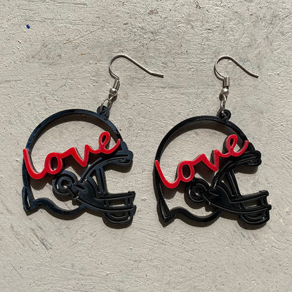 Acrylic football helmet earrings