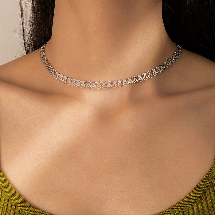 Collar de aleación simple geométrico - Cadena de gargantilla de moda para mujer