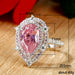 Light luxury teardrop-shaped full diamond ring pink pear-shaped female ring - wallojewerly 