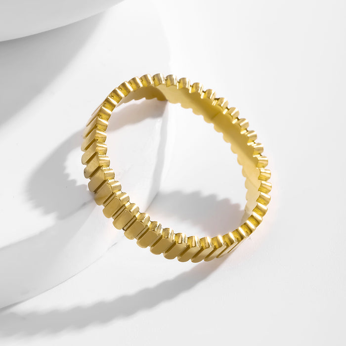 Wholesale non-fading titanium steel gold and silver striped rings