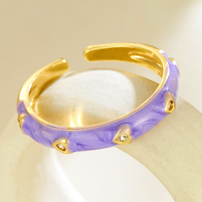 Wholesale colored drip heart-shaped diamond rings
