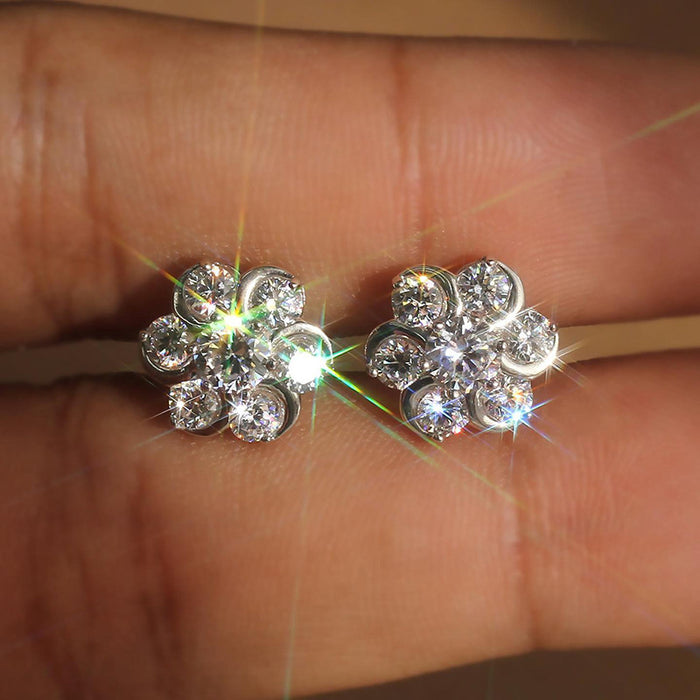 Zircon Diamond Earrings Japanese and Korean Style Birthday Gift Earrings