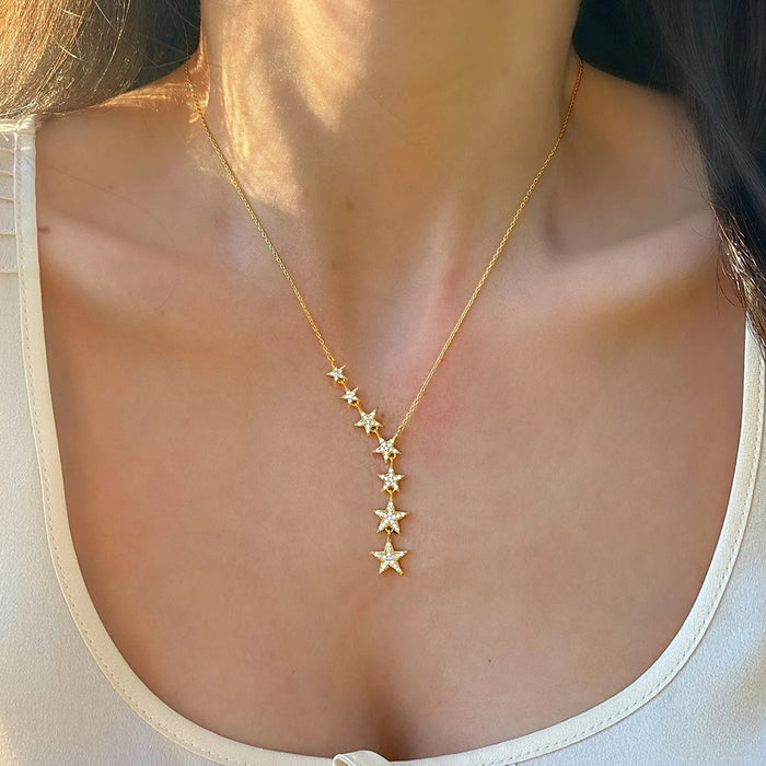 Five-pointed star Big Dipper women's zircon pendant clavicle necklace