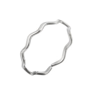 Forest plain ring, 18K gold-plated stainless steel wave open ring wholesale - wallojewerly 