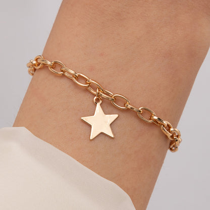 Simple Star Chain Bracelet - Ins-Style Silver Star Bracelet