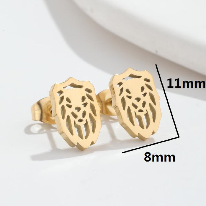 Lion Hollow Stainless Steel Earrings - Vintage and Elegant Animal Jewelry