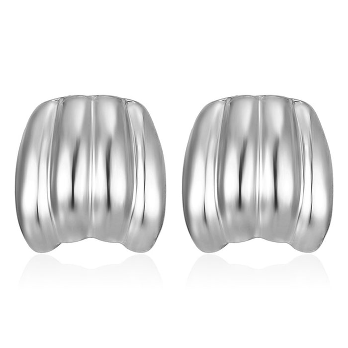 Titanium steel stripe stainless steel earrings light luxury temperament 18K gold wholesale