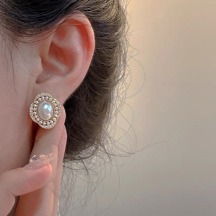Imitation pearl earrings high-end temperament retro earrings