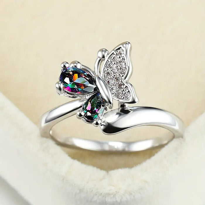 Sweet butterfly ring exquisite niche design female ring